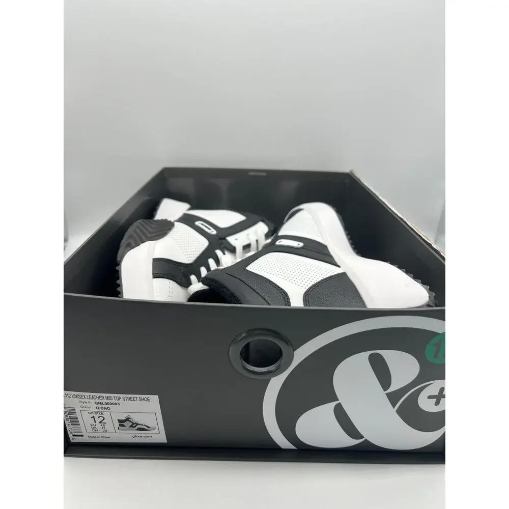 G/Fore G.112 Leather Mid-Top Street Shoe Black/White Men's Size 12 New